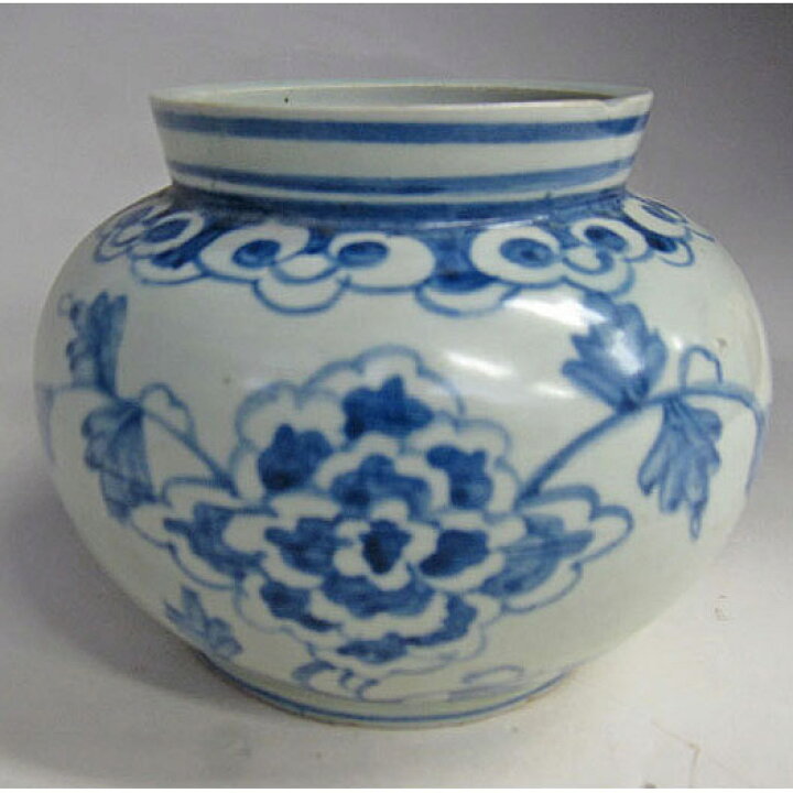 楽天市場】李朝 青花 菊花文壺 古美術 朝鮮 高さ10cm 韓国 染付 小壺 