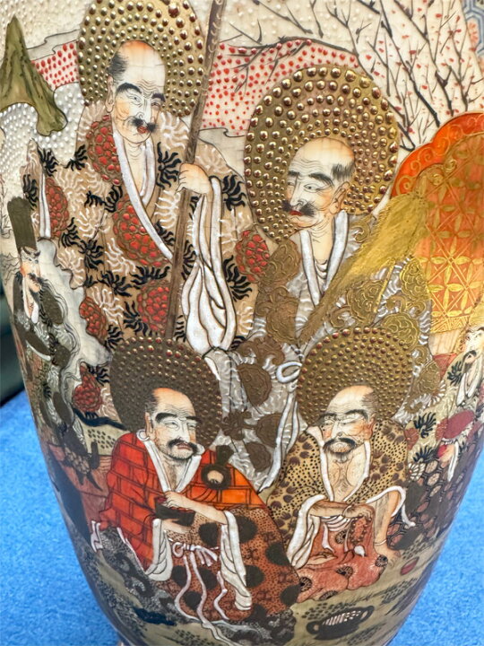 楽天市場】薩摩焼 金彩色絵 人物図 飾り壺 美術品 金襴手 高さ約62cm 