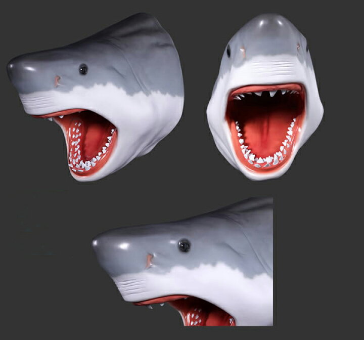 楽天市場】FRPアニマルオブジェ ジョーズの頭 Great White Shark