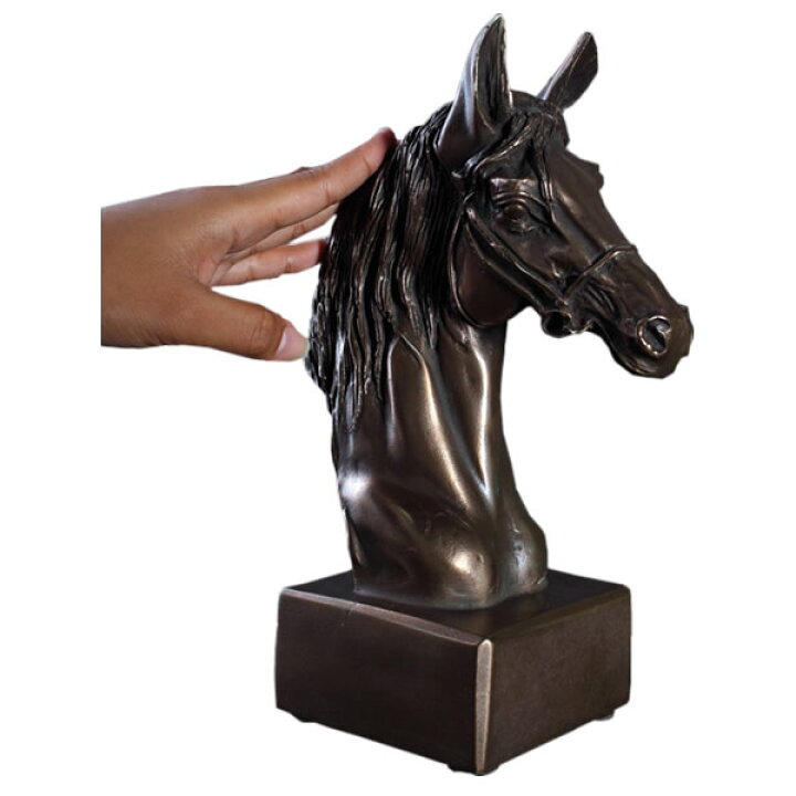 楽天市場】馬の頭部・台付き（ブロンズ仕上げ） Horse Head on Base 