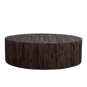コーヒーテーブル(木目調) Coffee Table - Remnants FRPアートオブジェ H39cm φ112cm サイドテーブル おしゃれ ローテーブル 丸い インテリア 豪華 置物 リビング 高級 ラウンド 低いテーブル 飾り台