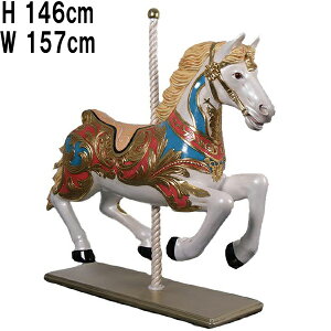 gȃ[S[h Carousel Horse on Stand vX`bNiFRPj A[gIuWF 1m46cm CeA K[f E}  u  ]ؔn I[ig ^ X fBXvC 
