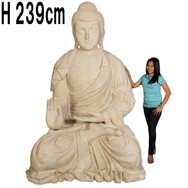 楽天市場】巨大な仏陀ブッダ像 ストーン仕上げ 高さ239cm 神様 仏像 