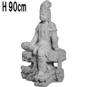 �ω���F / Sitting Kuan Yin - RS H90cm �Α��� �������� �傫�� ��^ �I�u�W�F �u�� ���菗�_�� �ω��l ���B�[�i�X�� ���K�@�ґz �Ŕ� �ڗ��� ������� �X�� ���� �J�t�F �i���X ���H�X ������ �C�x