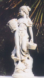 イタリア製 女性像 ガーデン オーナメント 花かごを持つ乙女(小) 石像 ITALGARDEN ST0175 イタルガーデン ヴィーナス像 オブジェ