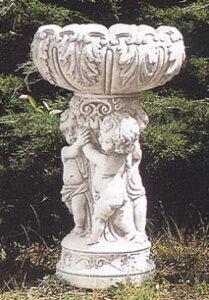 石像 イタリア製 子供像 ガーデン オーナメント 子供のフラワーポット(大) DECOR GARDEN PU2012 花鉢 デコールガーデン