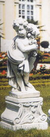 イタリア製 子供像 (ガーデン オーナメント) 季節の子供 (大) 春（台座別） ITALGARDEN 石像 イタルガーデン社
