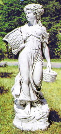 イタリア製 女性像 花かごを持つ乙女(大) 石像 ガーデン オーナメント art200y ヴィーナス像 オブジェ