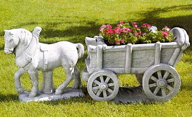 イタリア製動物像（ガーデン オーナメント） 花駕籠の馬車 ITALGARDEN Cod.07 2280 イーグル イタルガーデン社 置物