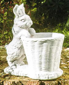 イタリア製動物像（ガーデン オーナメント） 兎のバスケット　ITALGARDEN　Cod.07 3940 ウサギ 石像 イタルガーデン社