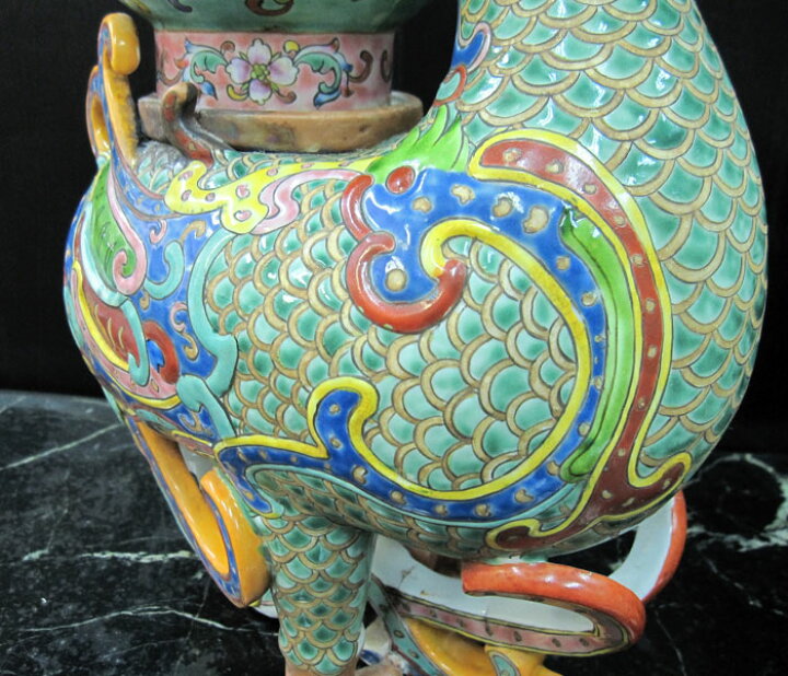 楽天市場】景徳鎮 十錦 動物飾り壺（1対） 高さ約35.5cm 中国 陶磁器 