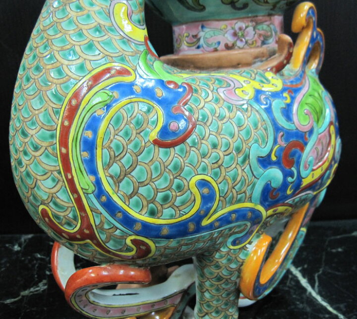 楽天市場】景徳鎮 十錦 動物飾り壺（1対） 高さ約35.5cm 中国 陶磁器 