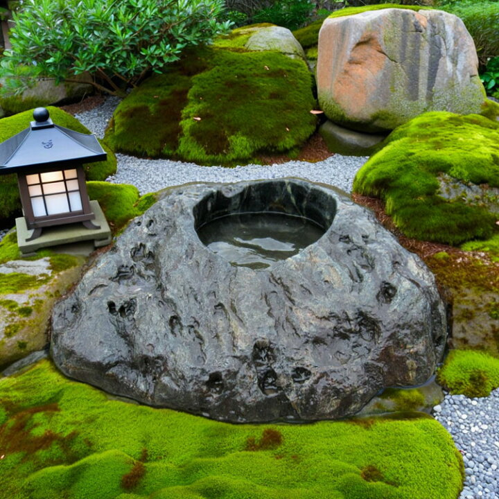 楽天市場】手水鉢 水鉢 たまり石 天然石 庭石 つくばい 溜まり石 景石 