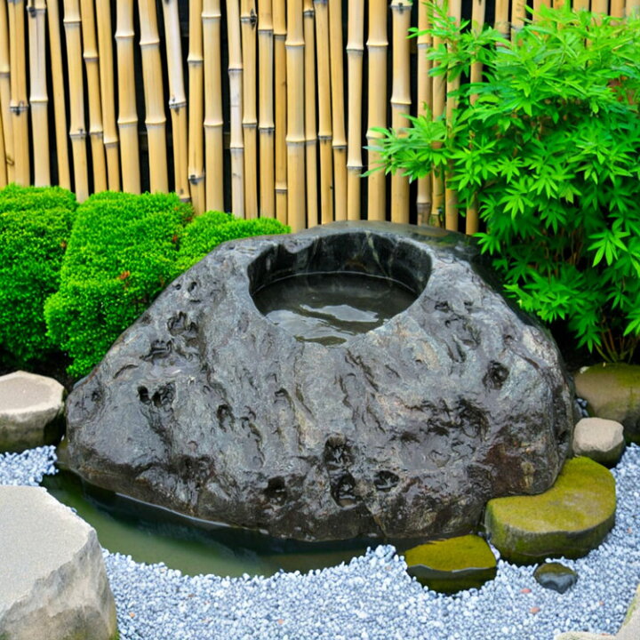 楽天市場】手水鉢 水鉢 たまり石 天然石 庭石 つくばい 溜まり石 景石 