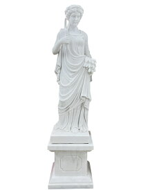 天然大理石彫刻 季節の乙女（秋） 女性像 石像 全高約1m60cm 女神 ヴィーナス像 乙女像 ビーナス像 大理石 彫刻 オブジェ 置物