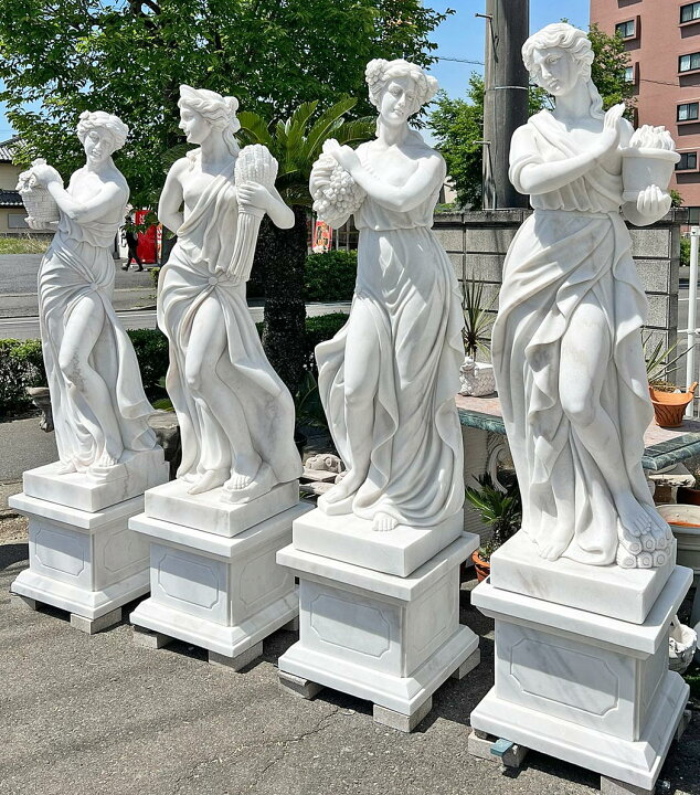 楽天市場】天然大理石彫刻 葡萄を抱えるヴィーナス (夏) H200cm 四季 
