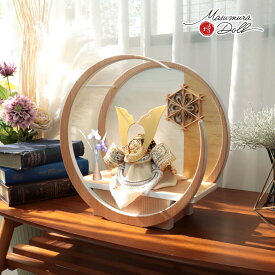 五月人形 伝統工芸士 平安 晴峰 コンパクト 兜飾り 7号 白糸縅 錫金物 無双結び 本印伝 共吹き返し 雄山 5月人形 端午の節句 初節句 増村人形店 MMN1662