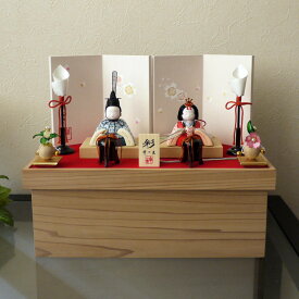 雛人形 コンパクト モダン おしゃれ インテリア ひな人形 おひなさま 幸一光 彩-AYA-市松 小 手描き桜 木製黒塗燭台 貝桶 クリアフラワー桜橘 杉箱赤毛氈収納 収納 かわいい お雛様 雛 親王飾り 増村人形店 MMN0817