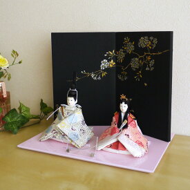 雛人形 コンパクト モダン おしゃれ インテリア ひな人形 おひなさま 小西実 PICCONI 陽-ひな- Rinおさげ髪 京製 正絹 西陣織 かわいい お雛様 雛 親王飾り 初節句 増村人形店 MMN0164