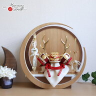 五月人形 コンパクト おしゃれ インテリア 兜飾り 5月人形 端午の節句 完全日本製レッド ゴールド 武将 …