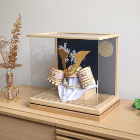 【本日最終日★無条件追加 P5倍】五月人形 ケース飾り コンパクト ★ おしゃれ インテリア 兜飾り 5月人形 端午の節句 選べる 2種類 アクリルケース ゴールド鍬形 シルバー上杉兜 増村人形店 MMN2399