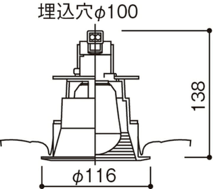 楽天市場】パナソニック (Panasonic) 天井埋込型 φ100 ダウンライト 