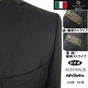 【Loropiana ロロピアーナ〜AUSTRALIS】【秋冬春】スタイリッシュタイプ【AB体】2ボタンシングルスーツ/黒織柄ストライプ