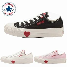 レディースローカットスニーカー コンバース converse CONVERSE オールスター PLTS メニーハーツ OX ブラック ピンク ホワイト ALL STAR PLTS MANYHEARTS OX