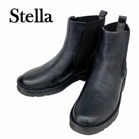 婦人ショートブーツ レディースサイドゴアブーツ 送料無料 ステラ Stella 4700 通勤靴 仕事靴 ブラック