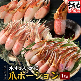 特売3999円送料無料～！ボイルズワイガニ爪ポーション500g or 1kg or 生ずわいがに爪ポーション1kgも選べる！【送料無料】【ズワイガニ/ずわいがに/かに/カニ/蟹/むき身/鍋】