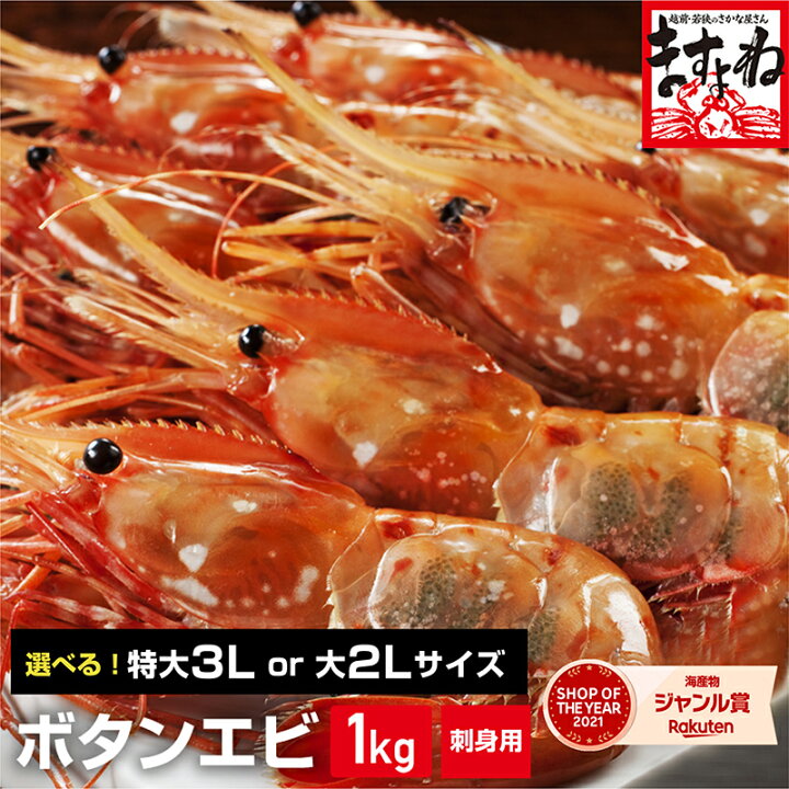 楽天市場 贈り物にも 父の日 ギフト プレゼント 特大3lサイズ厳選 最高級ボタンエビ1kgパック 送料無料 この感動を体験ください えび エビ 海老 ぼたんえび ボタンエビ 刺身 海鮮丼 お取り寄せグルメ 越前かに問屋 ますよね