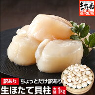 特売SALE★6980円送料無料！【お刺身用OK】北海道産訳あり生ホタテ貝柱1kg！（割れ/かけ/大小バラつき有…