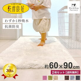 【同色2枚セット】 乾度良好 Dナチュレ バスマット 約60×90cm 吸水 速乾 抗菌 防臭 業務用 洗える バス マット 浴室マット お風呂マット 大判 大きい 衛生的 ふわふわ 厚手 シンプル おしゃれ 北欧 かわいい 滑り止め 滑らない 乾きやすい プレゼント 玄関マット