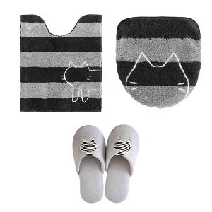 �����˂� �g�C��3�_�Z�b�g(�g�C���}�b�g��75×63cm�{�h���j���t�^�J�o�[�{�X���b�p)�L �l�R �g�C�� �}�b�g �����O �唻 �t�^ �J�o�[ �Z�b�g �{�[�_�[ �ӂ�ӂ� ��� �g�[ U�^ O�^ �\�� ���킢�� 