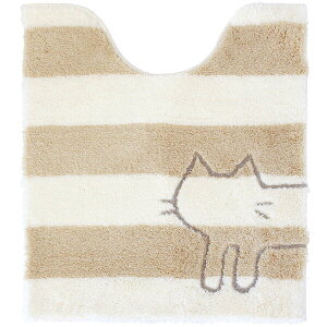 【5%OFFクーポン★30日】 うちねこ ロング トイレマット 約75×63cm トイレ マット 洗える 大判 ロング ふわふわ ワイド おしゃれ シンプル 大きい 北欧 オカ キャラクター かわいい ネコ 猫 ねこ