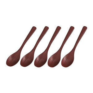 スプーン ディッシュ 木目 朱/黒 5P山中漆器 山中塗