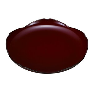 6.0桜皿 古代朱/溜山中漆器 山中塗 もてなし 銘々皿 和カフェ ケーキ 和菓子 コーヒー 紅茶 抹茶 春