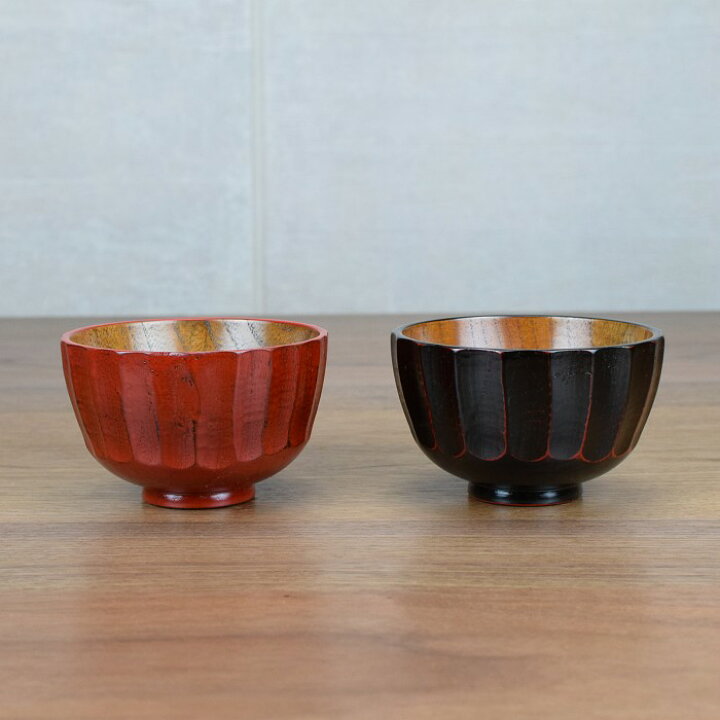 楽天市場】ペア お椀 菊彫 根来&曙 ペアセット汁椀 お椀 赤 黒 木製 漆  