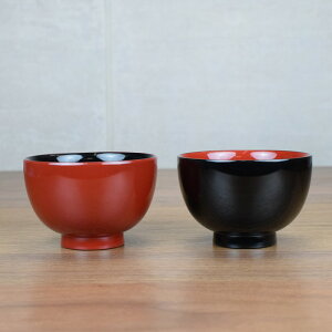 京汁椀 小豆色/黒内朱山中漆器 日本製 食器洗浄機 味噌汁