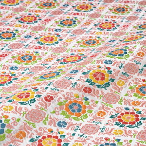 生地 布地 手芸 牡丹 鳳凰 花菱 襷 白 西陣織 正絹 シルク 半巾30cm 長さ10cm単位 和柄生地はぎれ 端切れ カットクロス 和布 座布団 和生地
