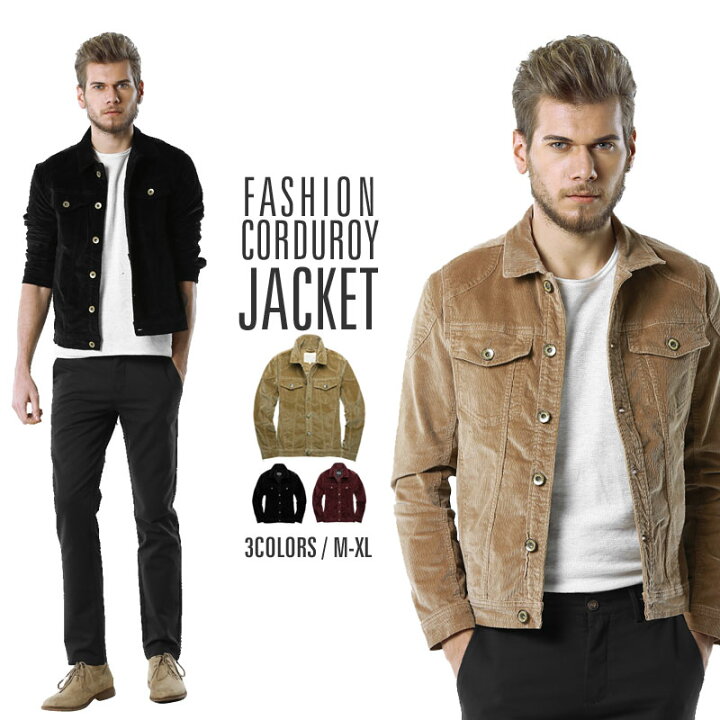楽天市場 ジャケット メンズ ショットジャケット メンズ 春服 春物 服 物 綿 コールテン ボタン アウター ライトアウター おしゃれ 2ポケット ブラック ボルドー カーキ M L Xl Match麻吉 送料無料 予約販売商品 Match麻吉