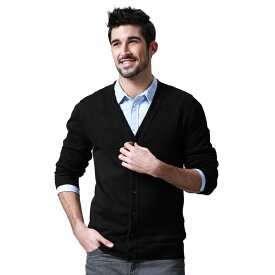 10％クーポンあり【2枚目半額】カーディガン メンズ 大きいサイズ 綿100% Vネック カーディガン S~5L ユニセックス 重ね着 コットン ビジネス 冷房対策 ニット セーター スウェット カジュアル レディース アウター 秋冬 秋服 冬服 黒 送料無料 ＊一部予約中