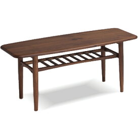 センターテーブル リビングテーブル テーブル 幅105cm ウォールナット スクエア 棚付き 木製 レトロ モダン 北欧 民泊 送料無料