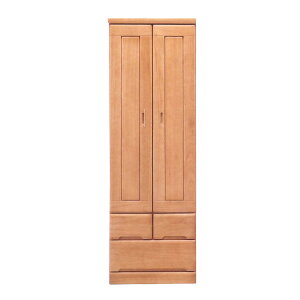 ワードローブ クローゼット 幅60cm 開き戸 桐 レール付き 木製 ロッカー ミラー付き 国産 完成品 ハイタイプ 高さ180cm ハンガーラック 収納 シンプル 大川家具 送料無料