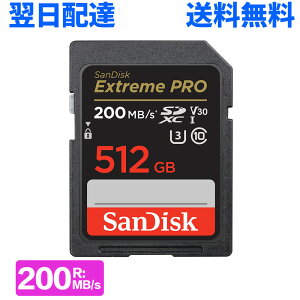 SDXCJ[h 512GB SDJ[h SanDisk TfBXN Extreme Pro  R:200MB/s W:140MB/s class10 UHS-I U3 V30 4K Ultra HDΉ COpbP[W SDSDXXD-512G-GN4IN zB 
