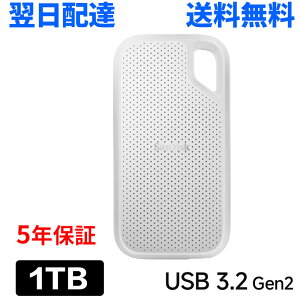 1TB �|�[�^�u�� SSD SanDisk Extreme �T���f�B�X�N �O�tSSD �����f�[�^�]��1050MB/�b USB3.2 Gen2 USB-A/USB-C���Ή� �C�O�p�b�P�[�W �y�� ���ϋv �ϏՌ� ��e�� �ʐ^���� �����z�B�������� 5�N�ۏ� SDSSDE61-1T00-