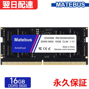 _X[p[SALE |Cg2{^ m[gPCp PC5-44800(DDR5-5600) 16GB SODIMM 1.1V CL46 262pin ivۏ Matebus RM16G56HSD5Ayuhz zB 