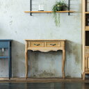 〔CSL02-JIG0101〕コンソールネコ脚【シャビーウッド】デスク 机 テーブル おしゃれ 木製 引出付き 飾り台 猫脚 サイドテーブル アンティーク エレガント クラシック ヴィンテージ 美容室 サロン ヘアサロン ネイルサロン デザイン シャビーシック ドレッサー メイクスペース