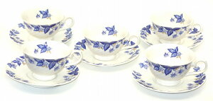 ロイヤルブルーミント ティーコーヒーカップソーサー5客セット 5客碗皿セット 専用箱付 お値打ち 安い プレゼント ギフト 贈リ物 セット キッチン用品 食器 洋食器 キッチン 台所 お洒落 お