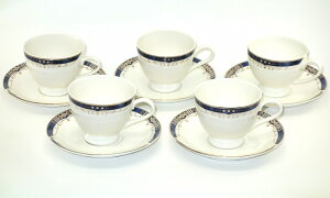 ブルートルマリン ティーコーヒーカップソーサー5客セット 5客碗皿セット 専用箱付 お値打ち 安い プレゼント ギフト 贈リ物 セット キッチン用品 食器 洋食器 キッチン 台所 お洒落 おしゃ